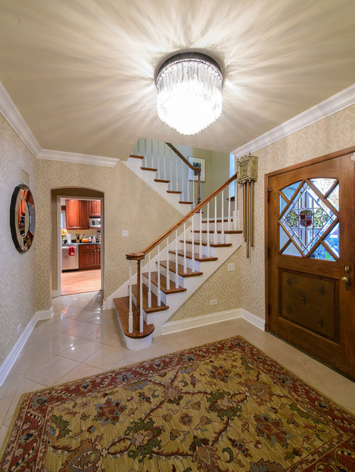 Restoration Hardware Chandelier Entryway Design Ideas, Remodels & Photos