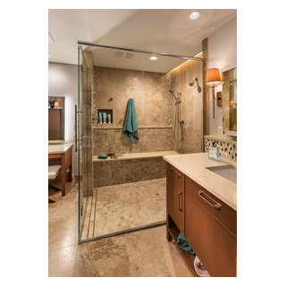 Spacious Curb Less Shower With Abundant Seating Contemporary