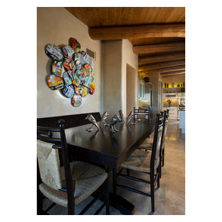 Contemporary Rustic Home In Santa Fe Southwestern Dining Room