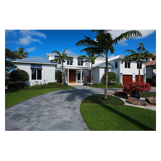 Naples Fl Custom Waterfront Home Transitional Exterior Miami