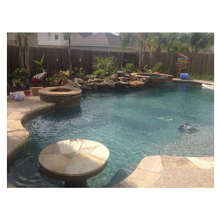 Pebble Tec Contemporary Pool Houston By Ocean Blue Pools Houzz