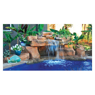 RicoRock Loveseat Grotto Swimming Pool Waterfall Rústico Piscina