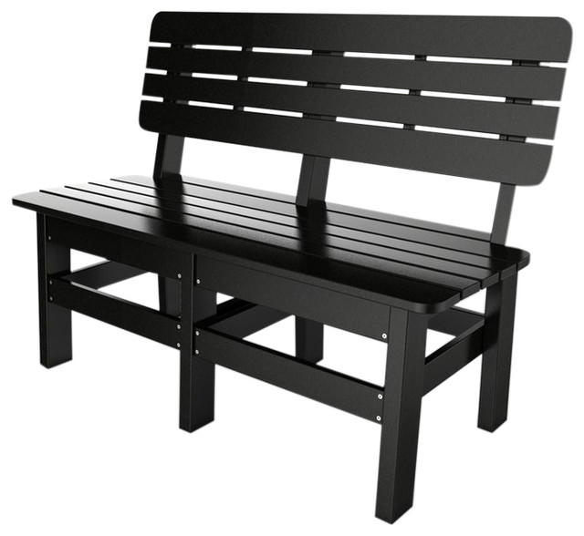 Country Bench, 48", Black Traditional Outdoor Benches by Malibu