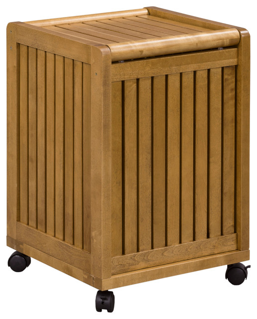 Abingdon Mobile Hamper With Lid, Cinnamon Modern Hampers by New