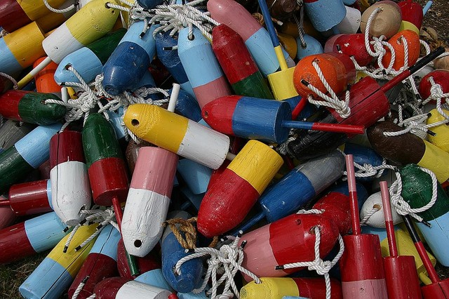 Maine Lobster Buoys Wallpaper Wall Mural - Self-Adhesive - Multiple