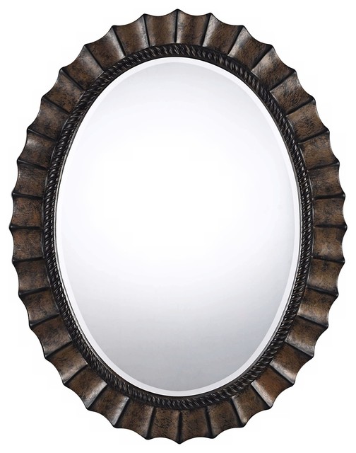 Sycamore Dark Bronze 35" Oval Wall Mirror traditionalmirrors