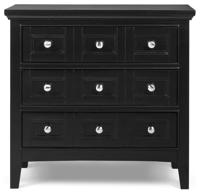 3 Drawer Nightstand in Black Southampton Collection Traditional