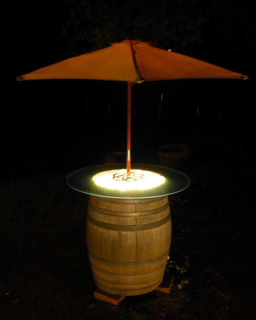 Wine Barrel Umbrella table Modern san francisco by Railroadware