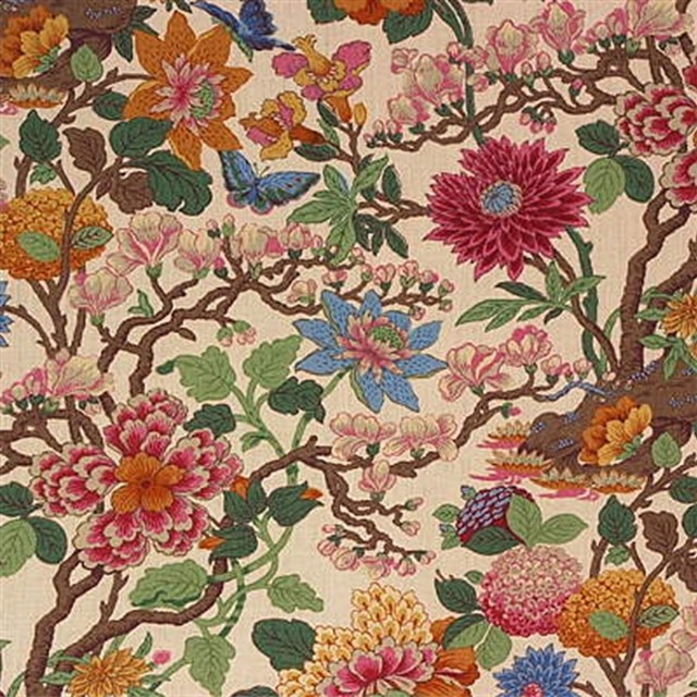 R1351.4 Magnolia Cream/Blue by G P & J Baker Fabric Upholstery Fabric