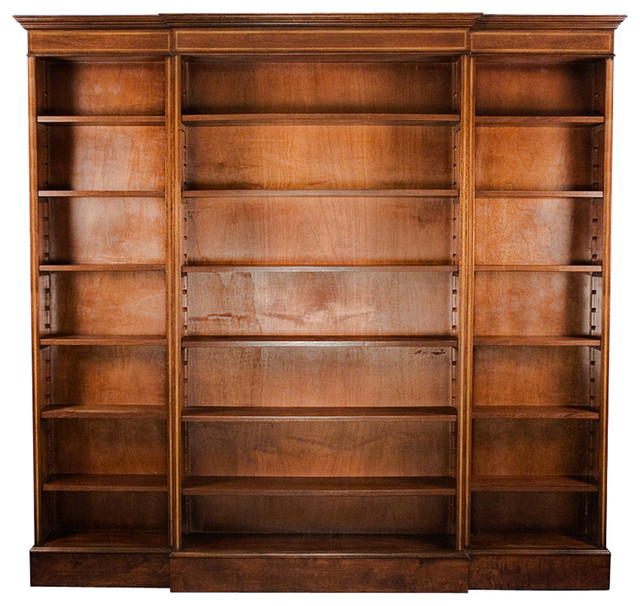 Triple Section Breakfront Open Bookcase Bookcases new york by