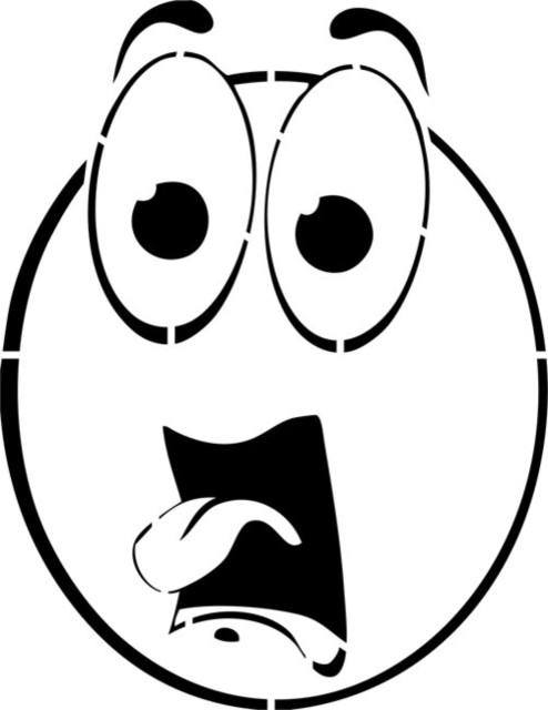 Surprised Smiley Face Stencil - Contemporary - Wall Stencils - by