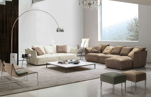 Living Room with huge window, Alivar Furniture and Flos Lighting