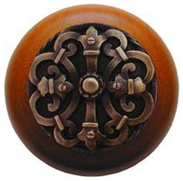 Notting Hill Chateau/Cherry Wood Knob Antique Brass Modern
