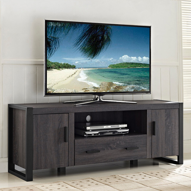 60 inch Charcoal Grey TV Stand Contemporary TV Stands & Units by