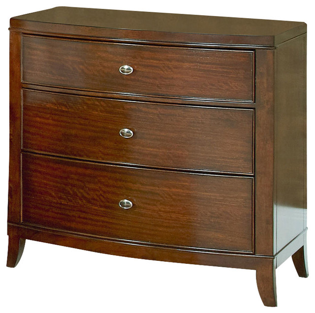 American Drew Motif 3 Drawer Nightstand in Walnut Traditional