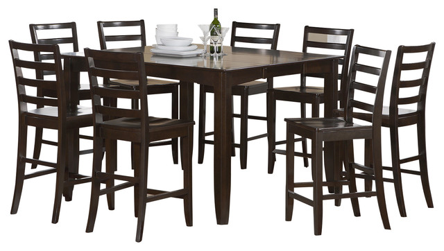 Piece Counter Height Set- Square Table And 8 Counter Height Chairs ...
