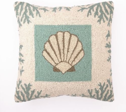 Coral Seashell Hook Pillow 18X18