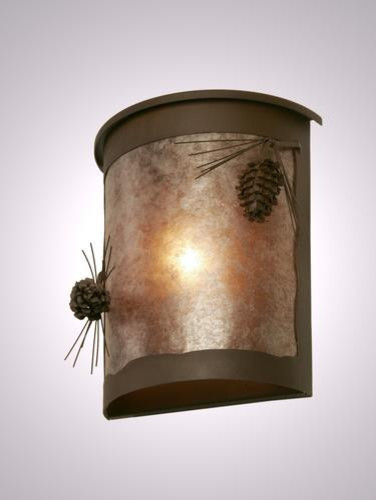 Steel Partners Willapa Sconce - PONDEROSA PINE - Wet Location Wall Light - Rustic - Outdoor Wall ...