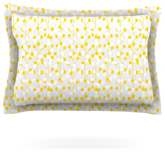 Julie Hamilton "Lemon Drop" Yellow Gray Pillow Sham Contemporary