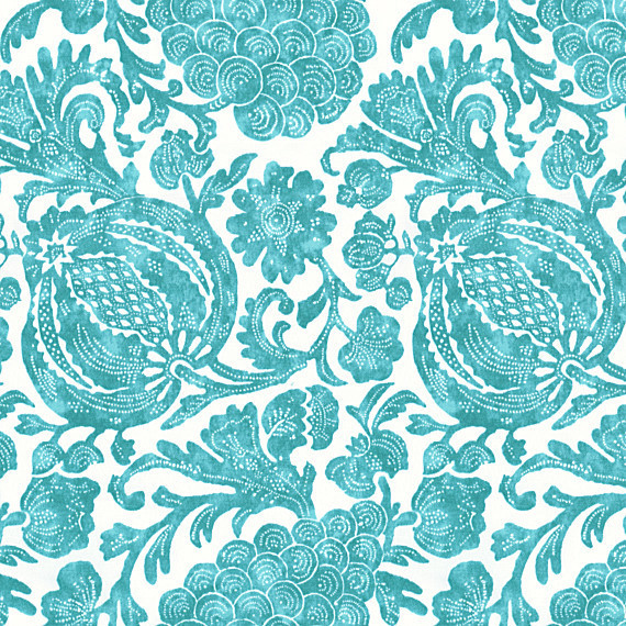 Turquoise Dappled Floral Indoor Outdoor Fabric contemporaryoutdoorfabric