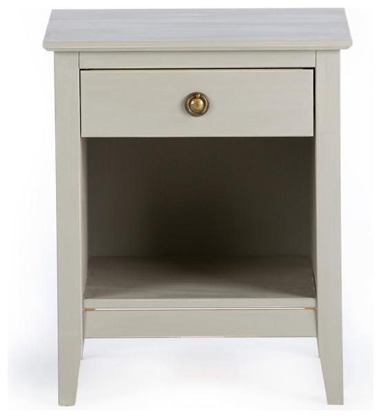Painted Gray Distressed Nightstand Farmhouse Nightstands And