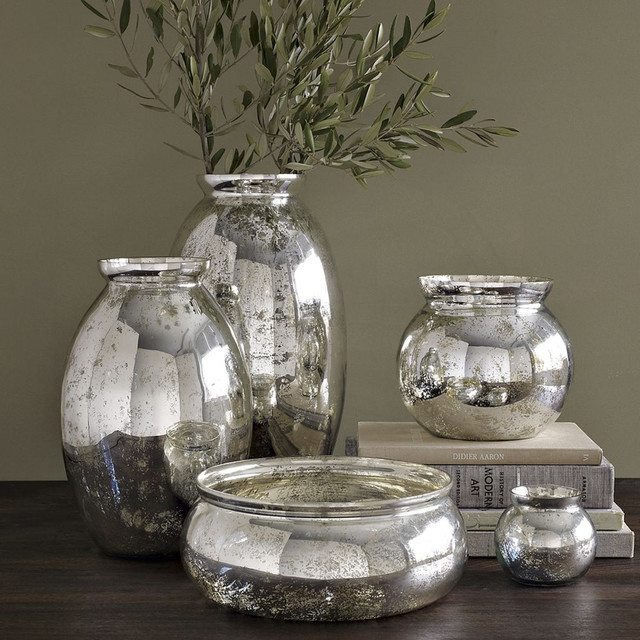 MercuryGlass Vases Contemporary Vases by