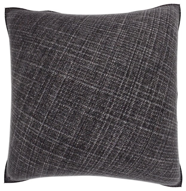 Dark Grey Weaved Texture 18-inch Velour Throw Pillow - Contemporary - Decorative Pillows - by ...