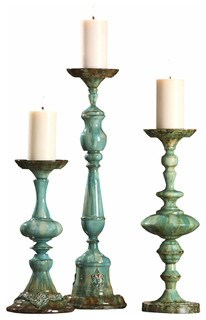 Ayla Candleholders, Set of 3 - Tropical - Candle Holders & Candelabra