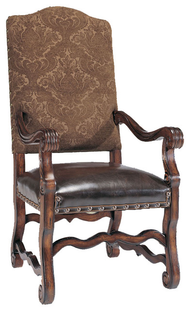 Tuscan Traditional Seat Dining Arm Chair Brown And Gold Traditional Dining Chairs By