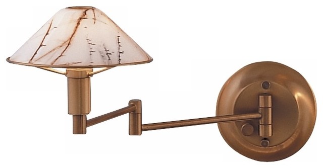 Holtkoetter Antique Brass Swing Arm Wall Lamp - Contemporary - Wall Lighting - by Lamps Plus