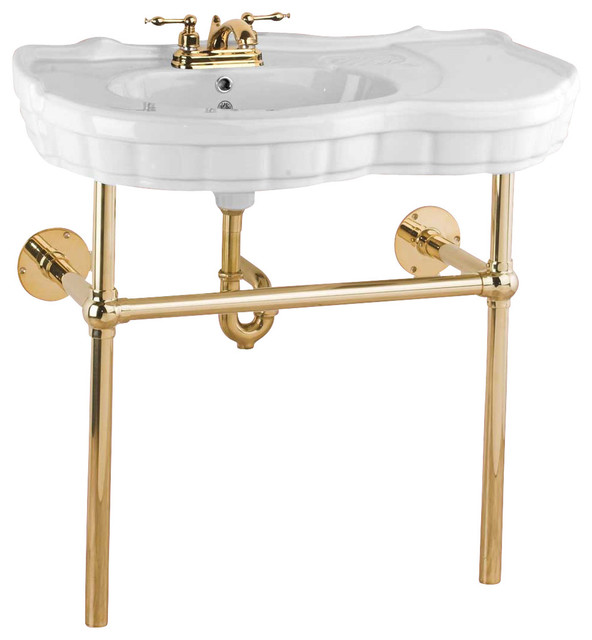 Console Sinks White China Southern Belle Sink Bistro Brass Leg 4