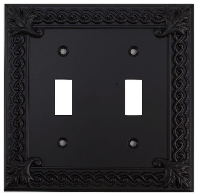 Collection 2 Gang 2 Toggle Wall Plate, Aged Bronze