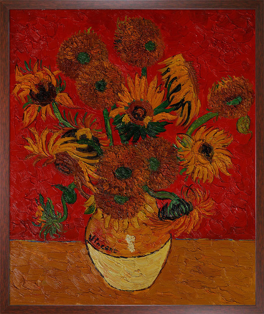 Vincent Van Gogh - Sunflowers (Artist Interpretation Red ...