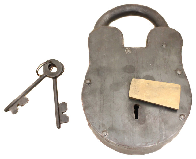 11" Large and Heavy Handcrafted Reproduction Antique Lock Padlock With
