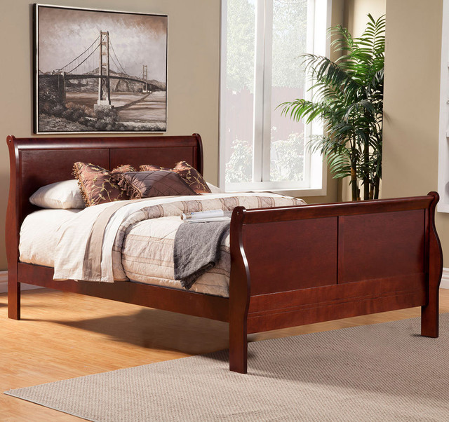 Louis Philippe II Cal King Sleigh Bed - Contemporary - Beds - by Modern Furniture Warehouse