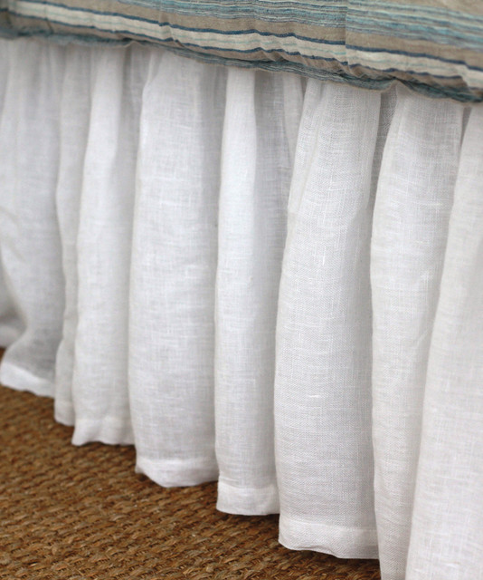 Bedskirt Linen Gathered Farmhouse Bedskirts by Bliss Home and