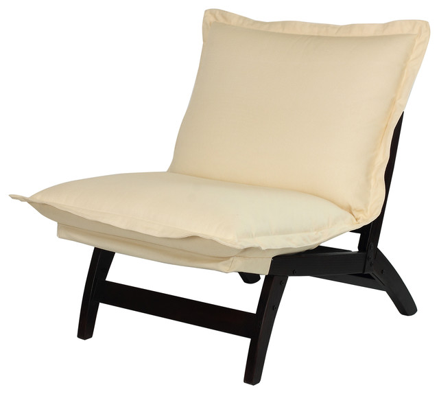 Casual Folding Lounger Chair, Espresso - Contemporary - Indoor Chaise