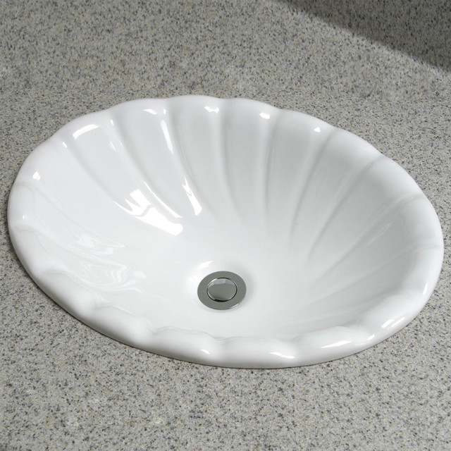 Corona Scalloped DropIn Sink Traditional Bathroom Sinks by