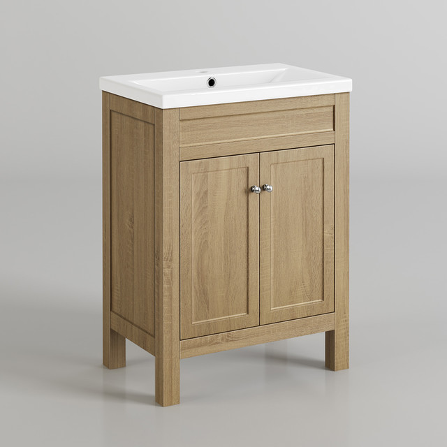 600mm Melbourne Ivory Double Door Vanity Unit  Floor 