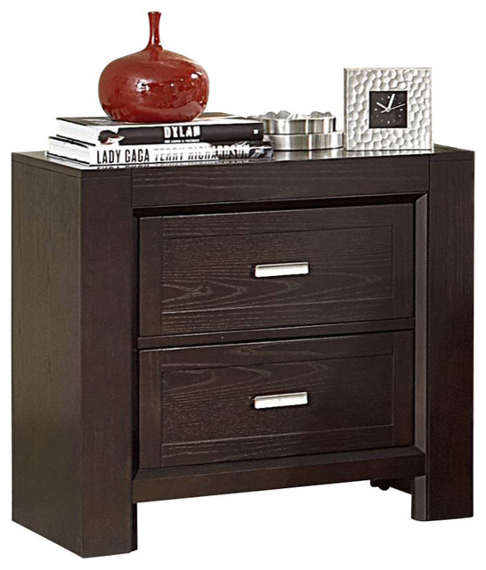 Homelegance Breese 2-Drawer Nightstand in Dark Cherry - Contemporary