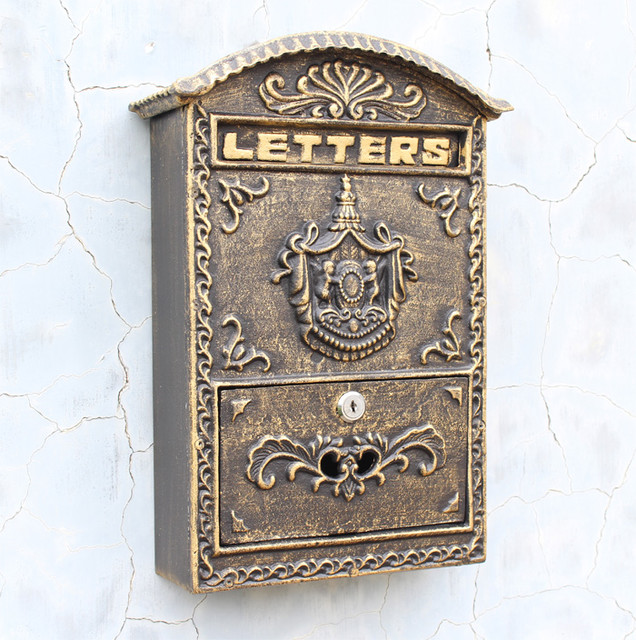 Victorian Style Wall Mounted Cast Iron Mailboxes Weight 12lb Antique Bronze Ari Victorian