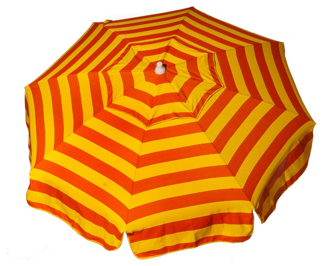 Italian Acrylic Stripes Umbrella, Orange and Yellow, 72"x91", Beach