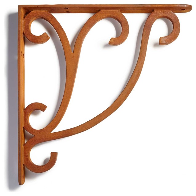 Minimalist Scroll Cast Iron Shelf Bracket Transitional Brackets