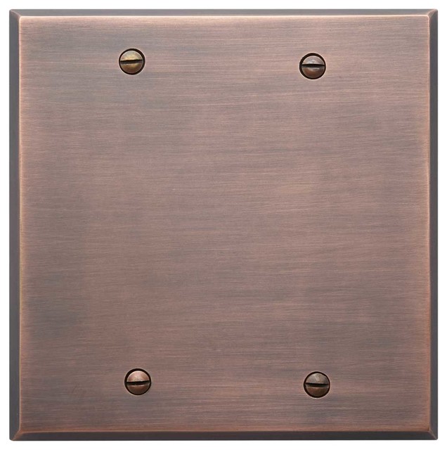 Classic Solid Brass Double Blank Plate transitionalswitchplatesand