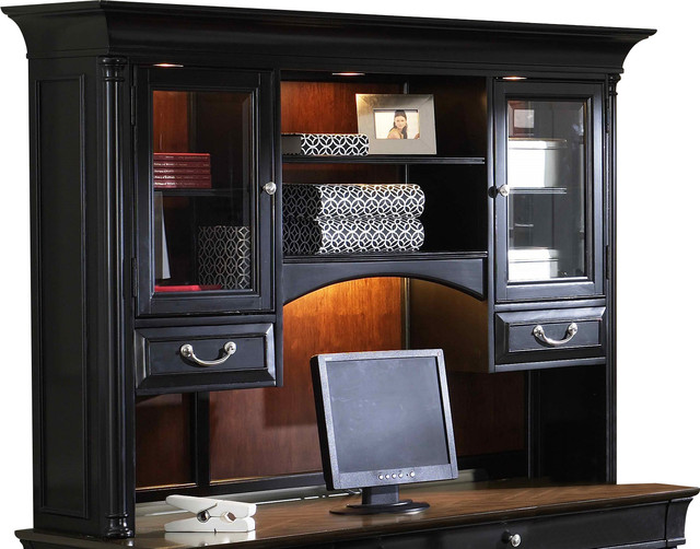 Bush birmingham credenza computer desk with optional hutch dragon