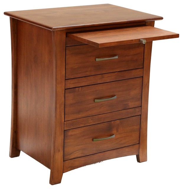 AAmerica Grant Park 3 Drawer Nightstand With PullOut Tray