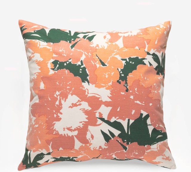 Lush Apricot Square Pillow Contemporary Decorative Pillows by