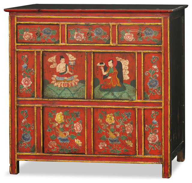 HandPainted Tibetan Asian Accent Chests And by