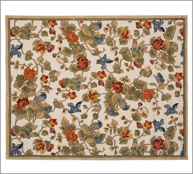 Bird Floral Rug Traditional Rugs by Pottery Barn
