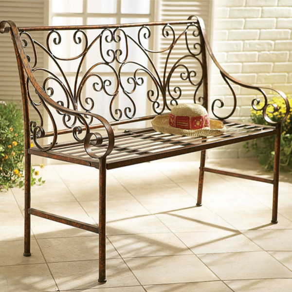 Scroll Garden Bench Mediterranean Patio Furniture And Outdoor